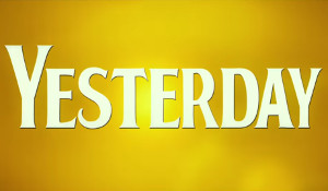 Scritta "Yesterday" in bianco su sfondo dorato