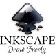 Logo di Inkscape: la cima innevata, la scritta Inkscape e la scritta Draw Freely