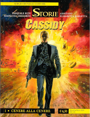 Cassidy cammina verso l'osservatore, metre alle sue spalle c'è un'esplosione