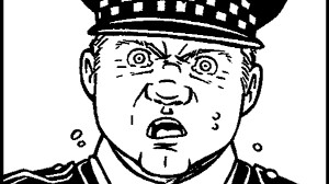 Volto arrabbiato di un poliziotto