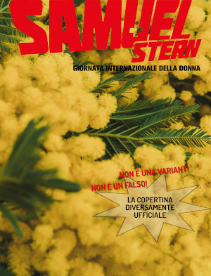 Un mazzo di mimose e la testata Samuel Stern. Il titolo è Giornata internazionale della donna