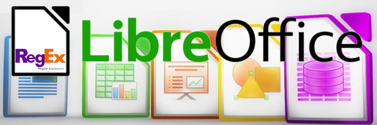Loghi delle applicazioni Libreoffice e la scritta RegEx