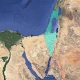 Il territorio di Israele in una cartina fisica muta